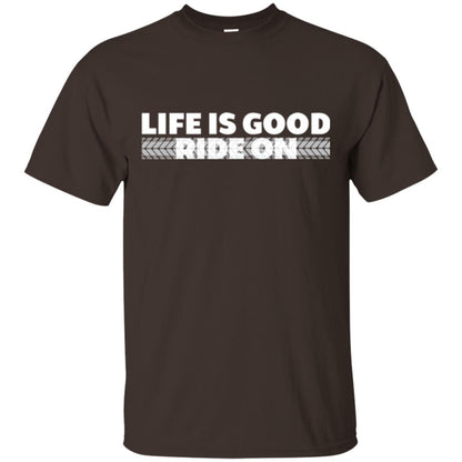 Life Is Good Ride On T-shirt Dark Chocolate