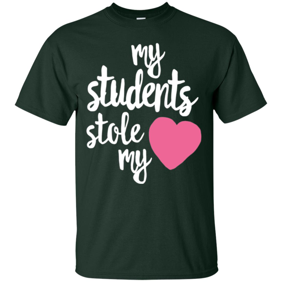 Valentine_s Day T-shirt My Students Stole My Heart Forest Green