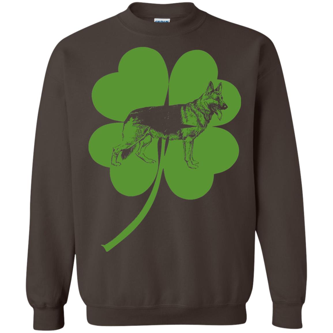 German Shepherd Saint Patrick_s Day T-shirt Dark Chocolate