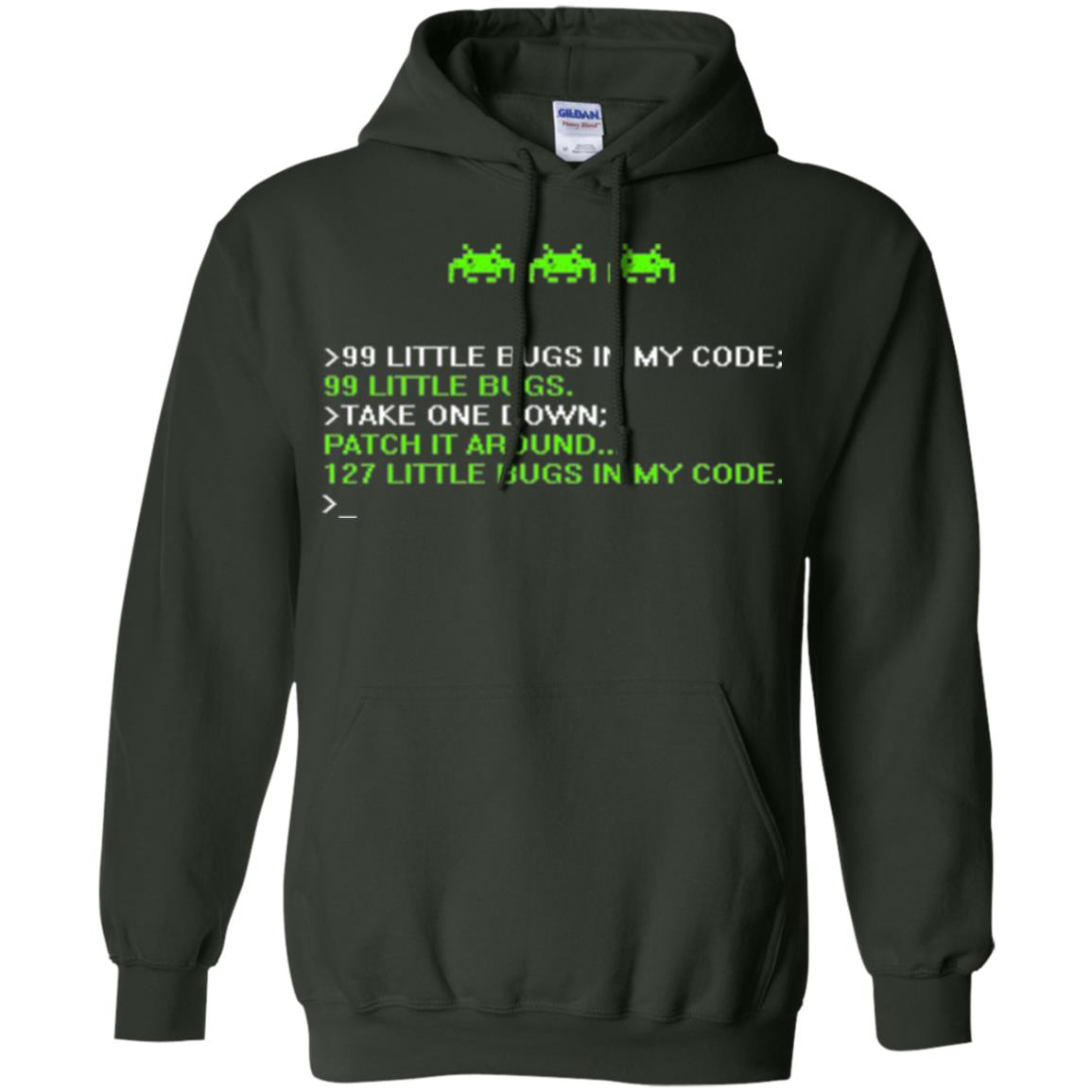 Programmer T-shirt 99 Little Bugs In My Code Forest Green