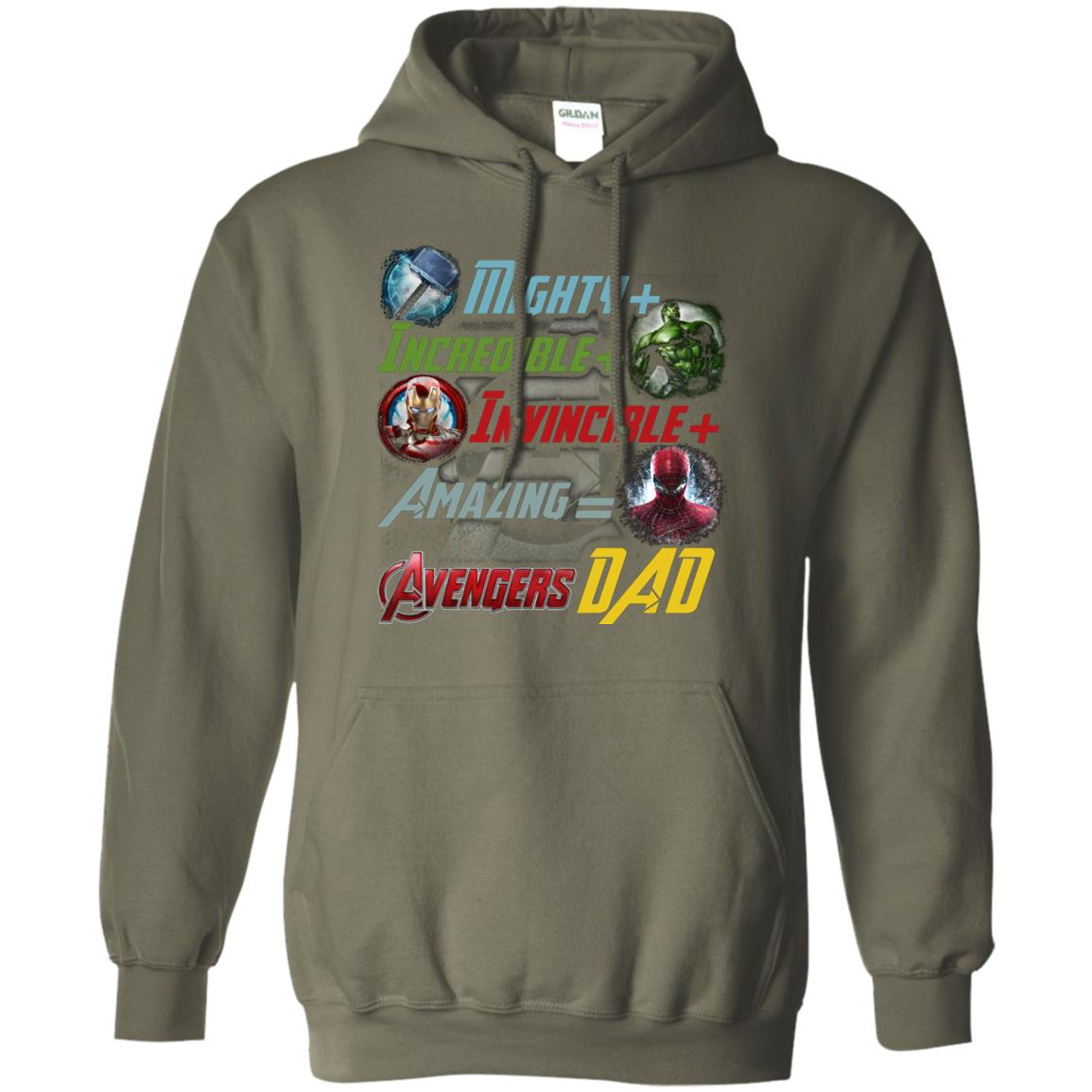 Mighty Incredible Invincible Amazing Dad Movie Fan T-shirt Military Green