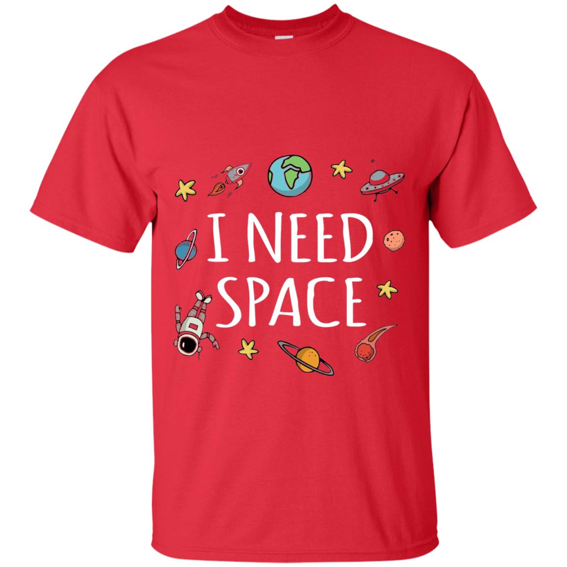 Funny I Need Space T-shirt Red
