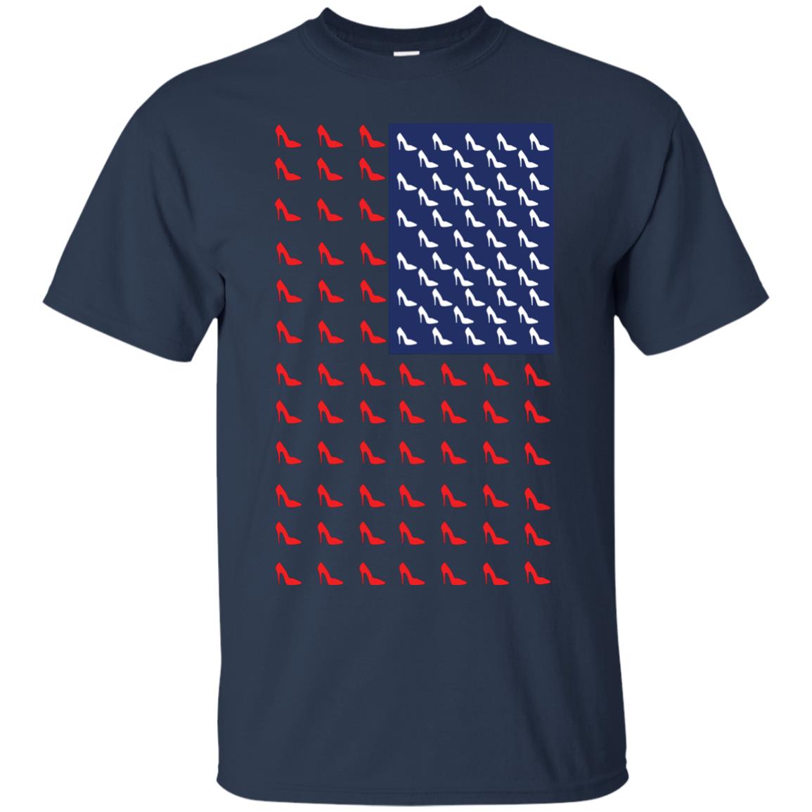 High Heels In Flag Of America T-shirt For Women Navy