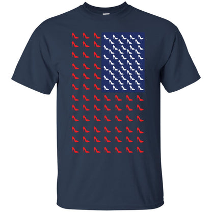 High Heels In Flag Of America T-shirt For Women Navy