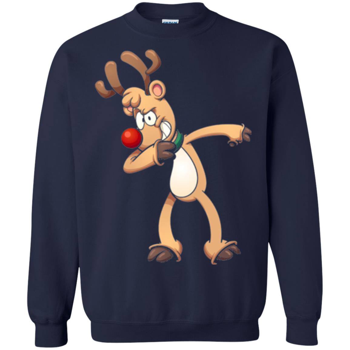 Christmas T-shirt Dabbing Reindeer Navy