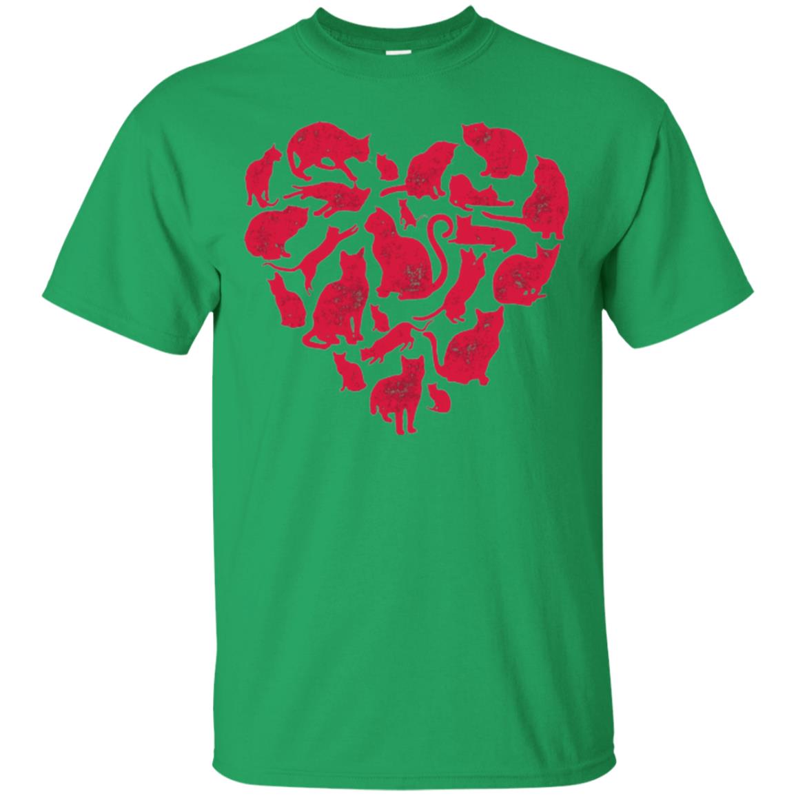 Valentines Day Cat T-shirt Irish Green