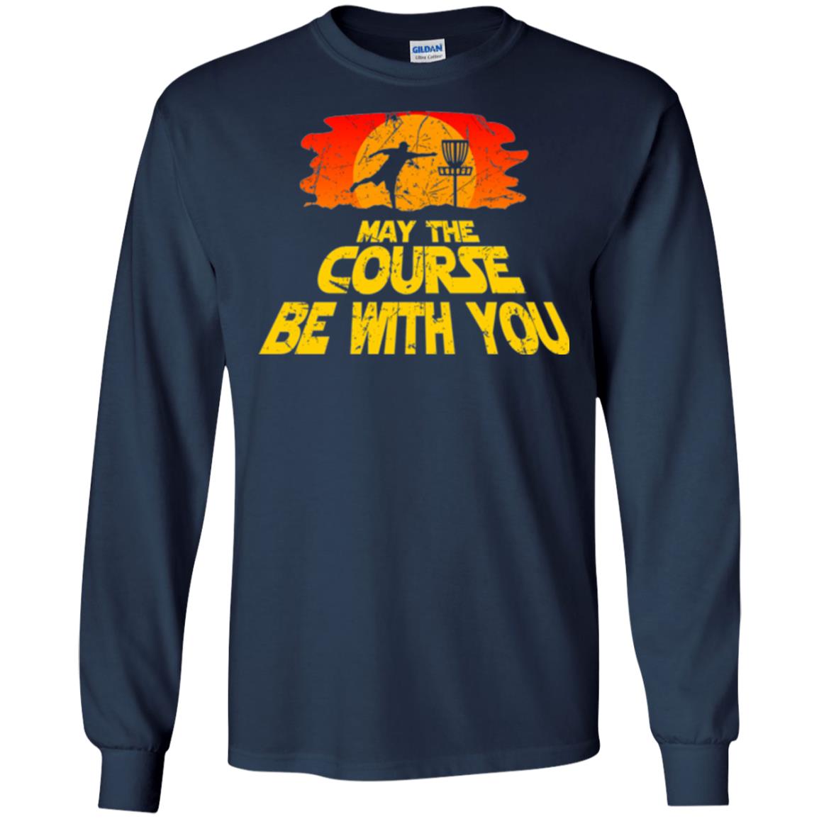 Disc Golf T-shirt May The Course Be With You Navy