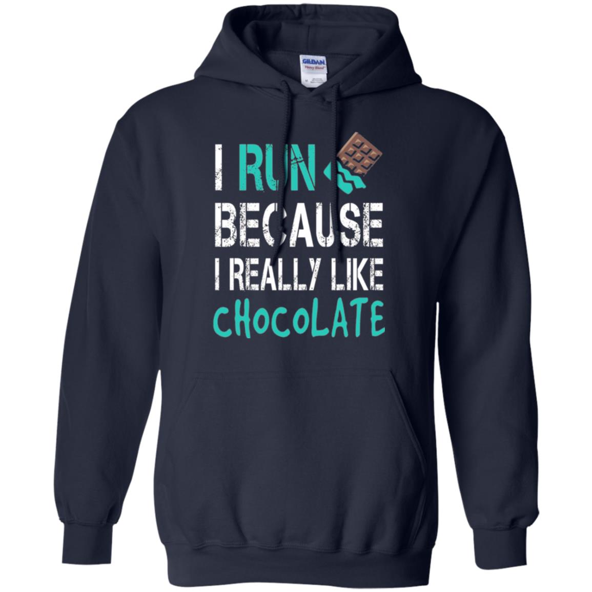 Runner T-shirt I Run Because I Really Like Chocolate Navy