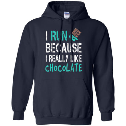 Runner T-shirt I Run Because I Really Like Chocolate Navy