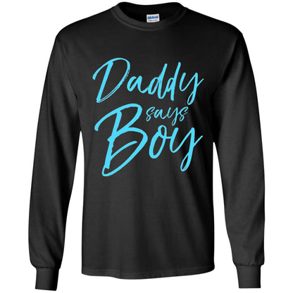 Daddy Says Boy Blue Gender Reveal Announcement Black