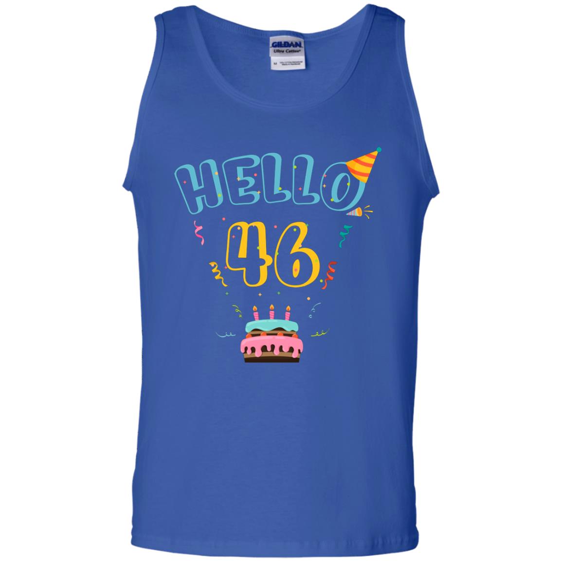 Hello 46 Forty Sixe 46th 1972s Birthday Gift Shirt Royal