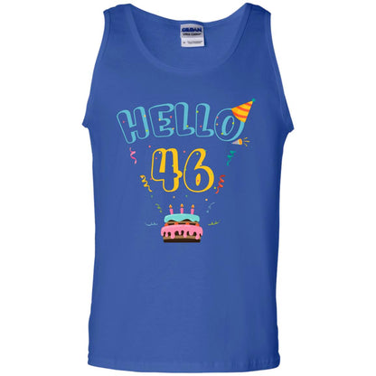 Hello 46 Forty Sixe 46th 1972s Birthday Gift Shirt Royal