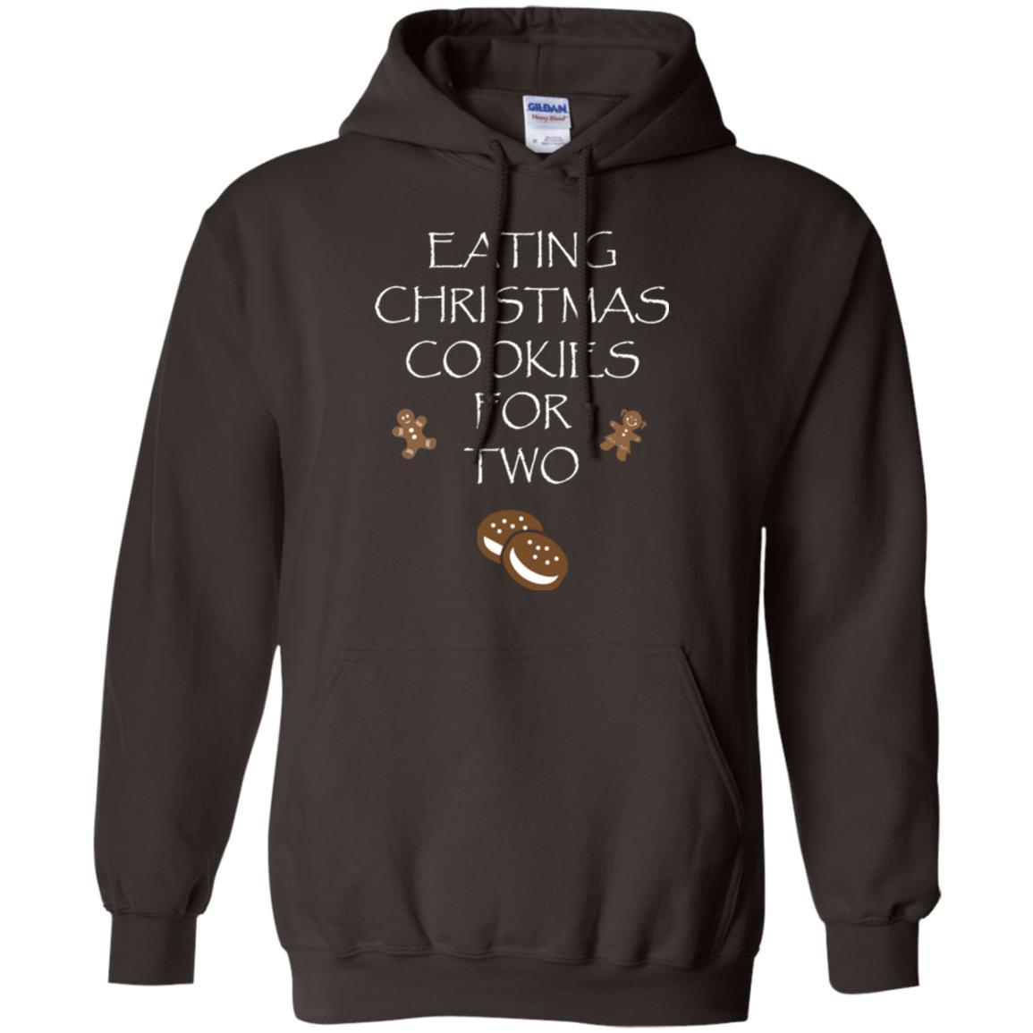 Christmas T-shirt Eating Christmas Cookies For Two Dark Chocolate