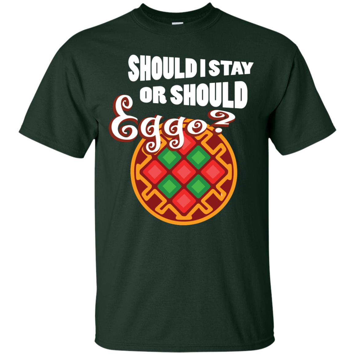 Waffle Lover T-shirt Should I Stay Or Should Eggo Forest Green