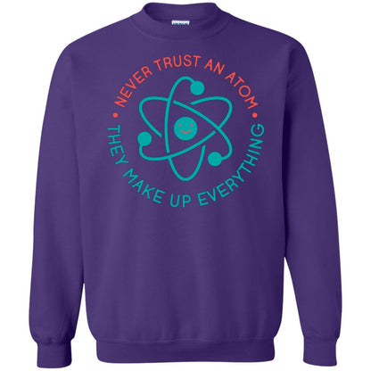 Scientist T-shirt Never Trust An Atom They Make Up Everything Purple