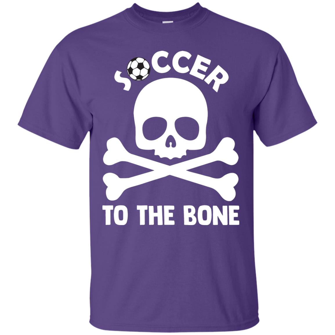 Soccer To The Bone Distressed Skull Soccer Passion Shirt Purple