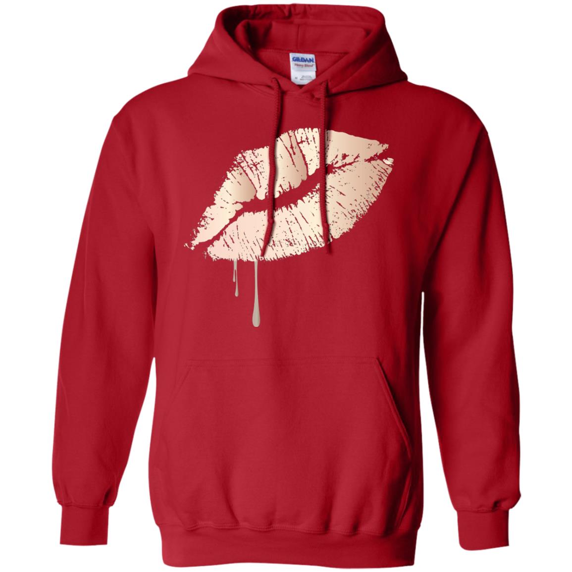 Rose Gold Dripping Lips T-shirt Red