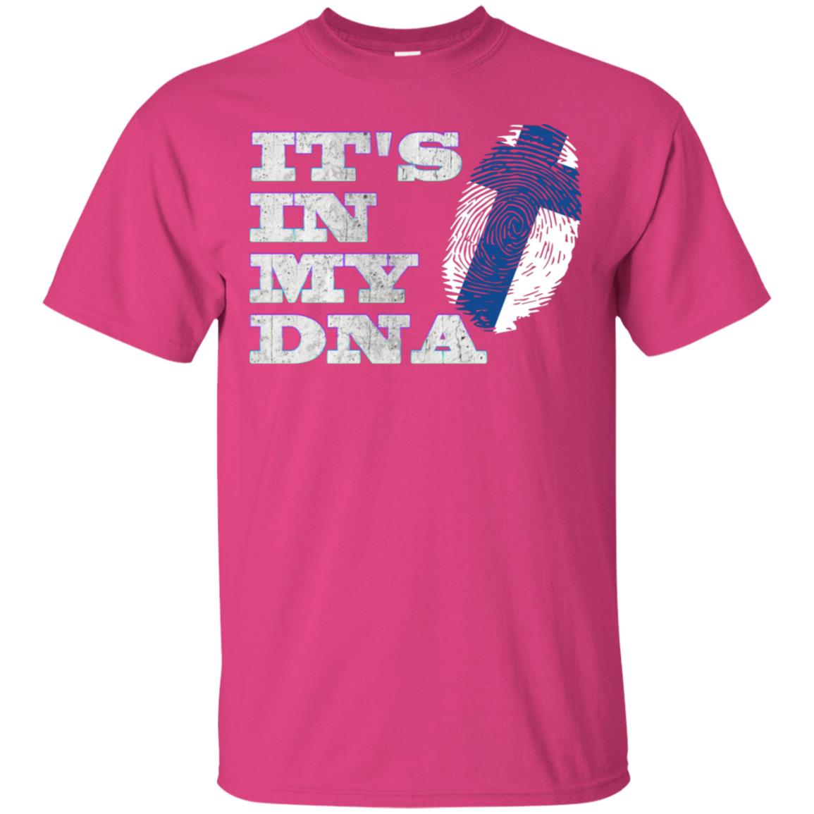 It's In My Dna Finnish Finland Flag Shirt Heliconia
