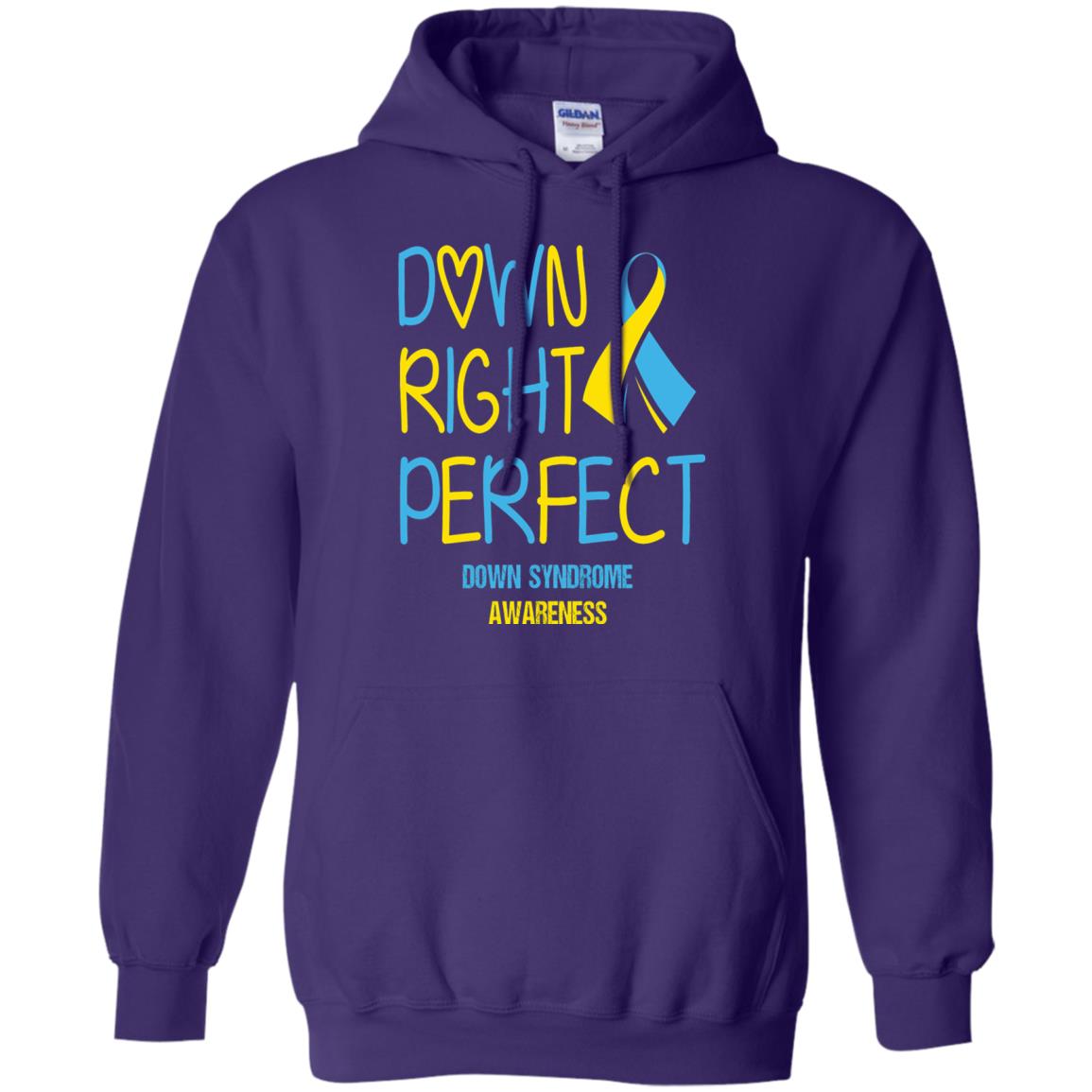 Down Right Perfect Down Syndrome Awareness T-shirt Purple