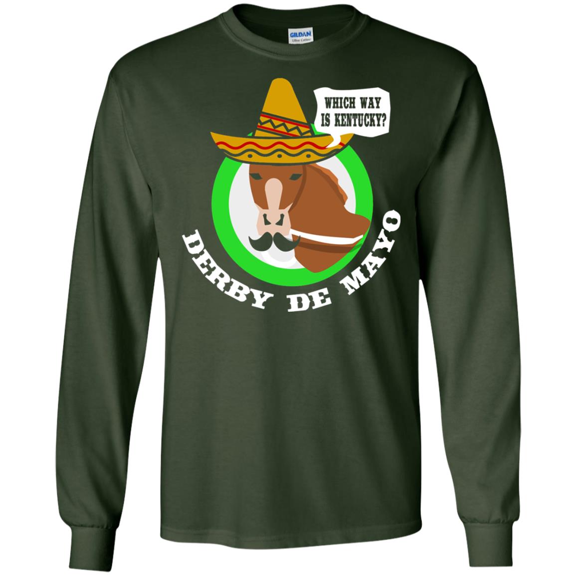 Derby De Mayo Kentucky Sombrero Mexican Horse Race T-shirt Forest Green