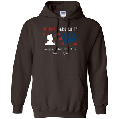 American Masgulinity Keeping America Free Since 1776 Shirt Dark Chocolate