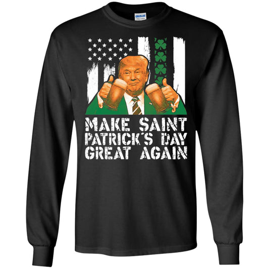 Make St Patrick_s Day Great Again Funny Trump T-shirt Black