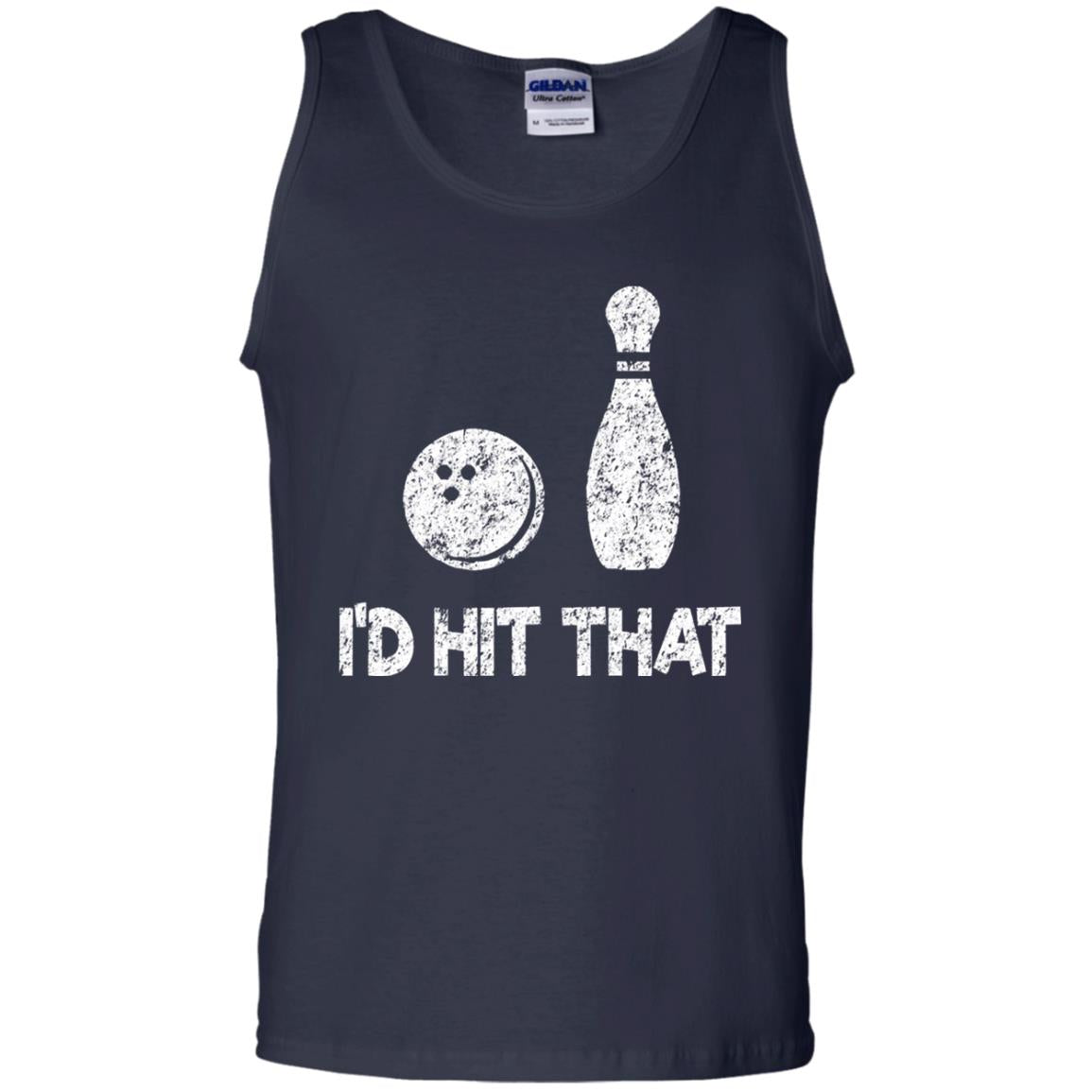 Funny Bowling Lover T-shirt T-shirt I_d Hit That Navy