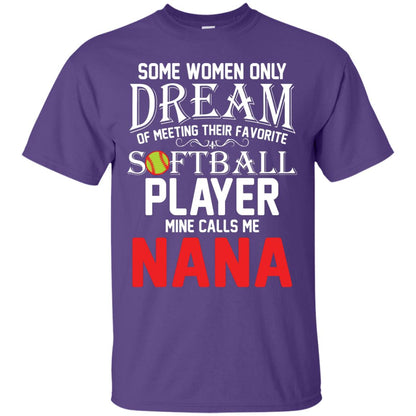 Softball Player Mine Calls Me Nana Softball Gift Shirt For Nana Purple