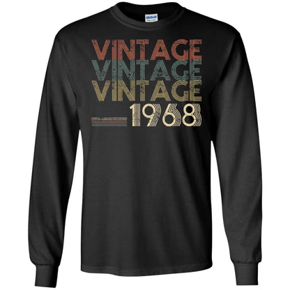 Retro Classic Vintage Born In 1968 50th Birthday T-shirt Black
