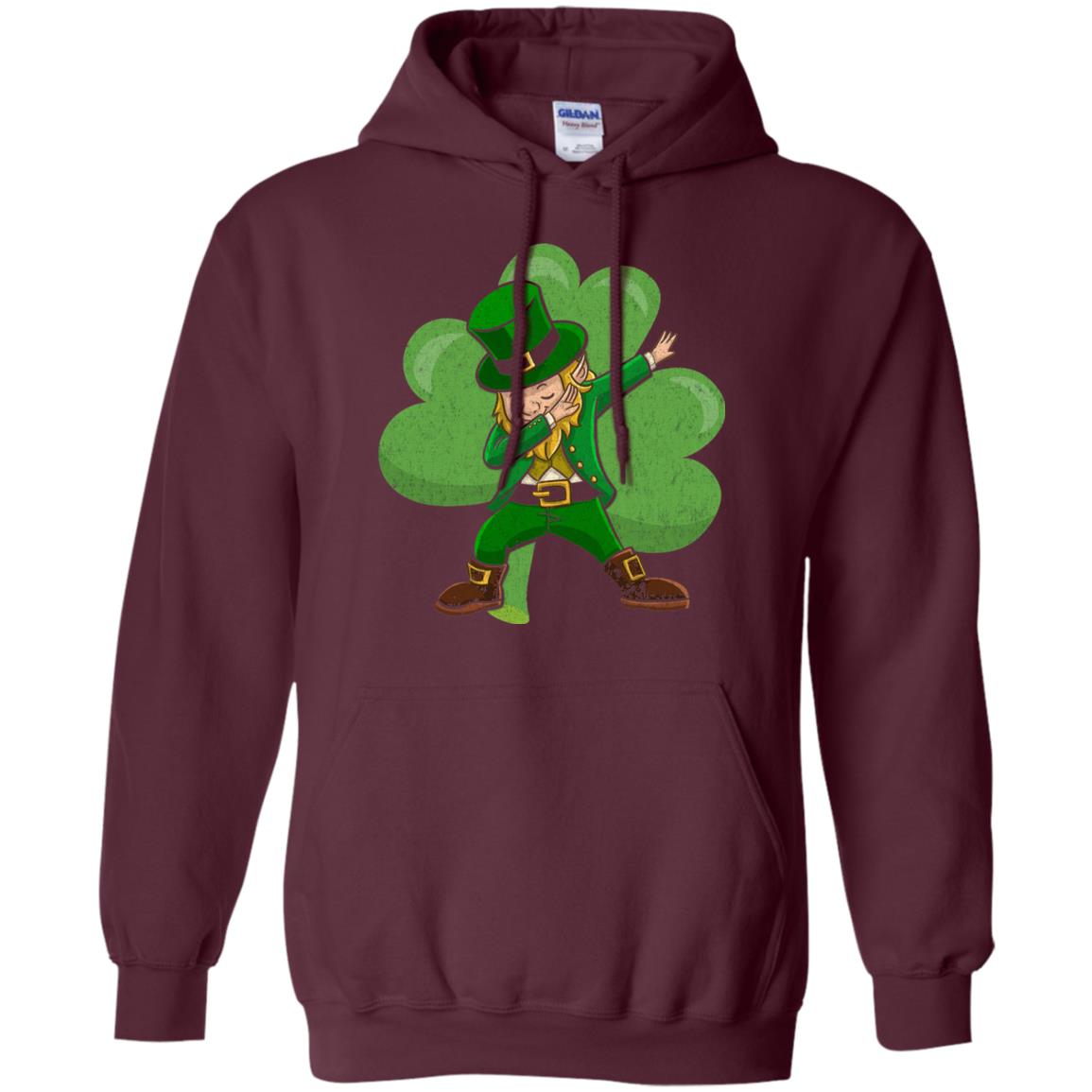 Funny Dabbing Leprechaun Shirt St Patricks Day T-shirt Maroon