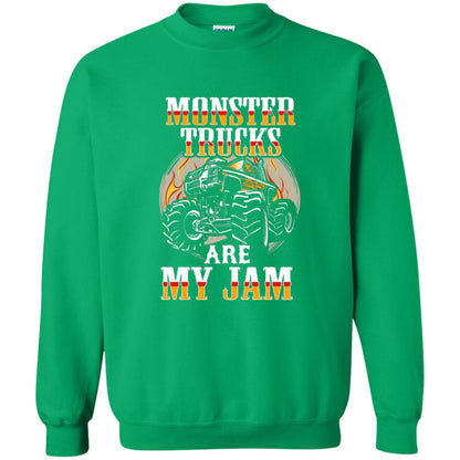 Funny Trucker T-shirt Monster Truck Are My Jam Irish Green