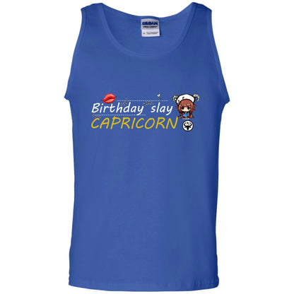 Cute Capricorn Girl Birthday Lip Slay T-shirt Royal