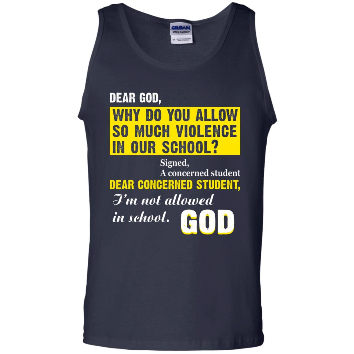 Anti Gun T-shirt Dear God Why Do You Allow So Much Violence In Our School Navy