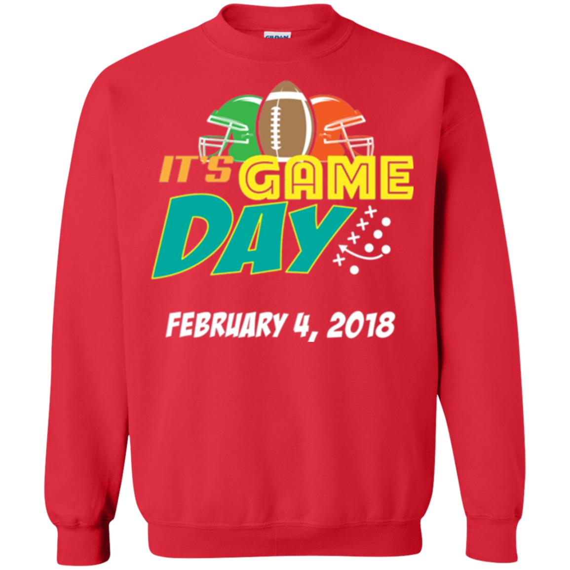 Football Lover T-shirt It_s Game Day February 4 2018 T-shirt Red