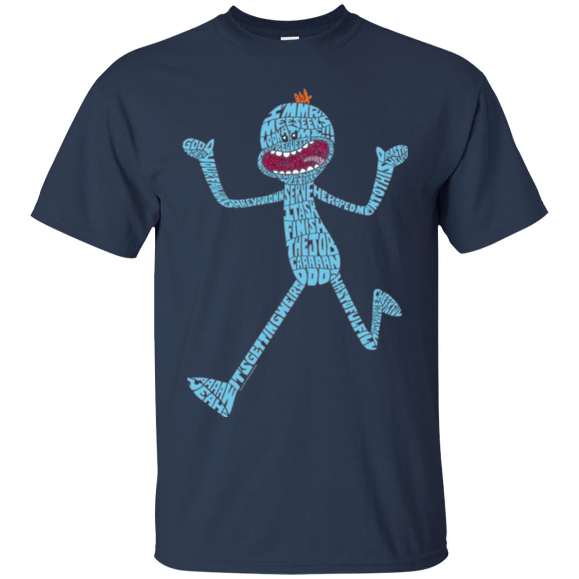 Cartoon T-shirt It_s Mr. Meeseeks Typography Navy