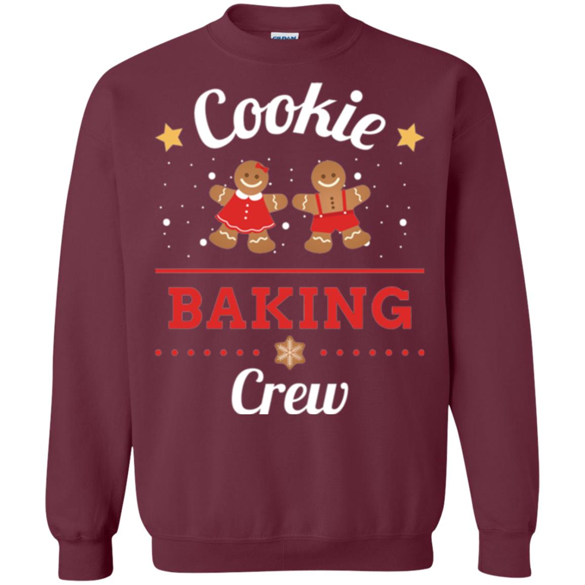 Christmas T-shirt Gingerbread Cookie Baking Crew Maroon