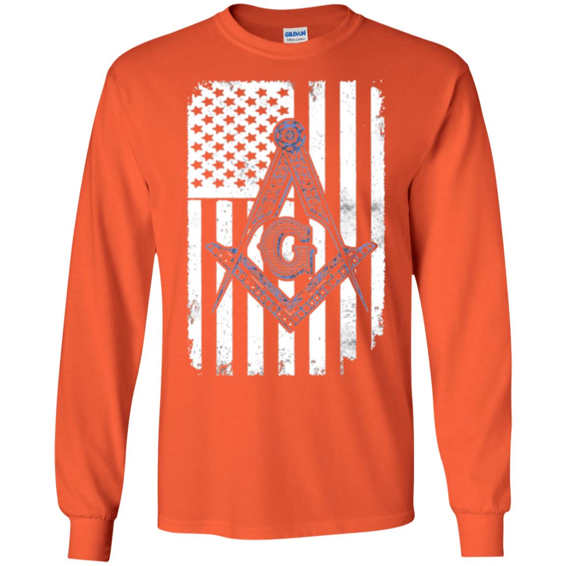 Freemason Usa Flag Logo Freemasonry America T-shirt Orange