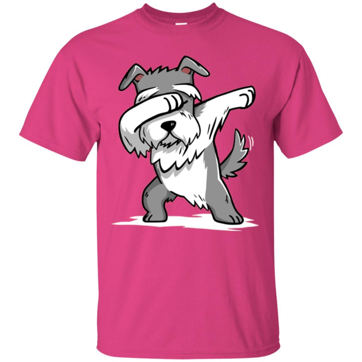Dog Lover T-shirt Miniature Schnauzer Cute Dabbing Heliconia