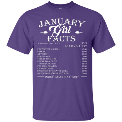 January Girl Facts Facts T-shirt Purple