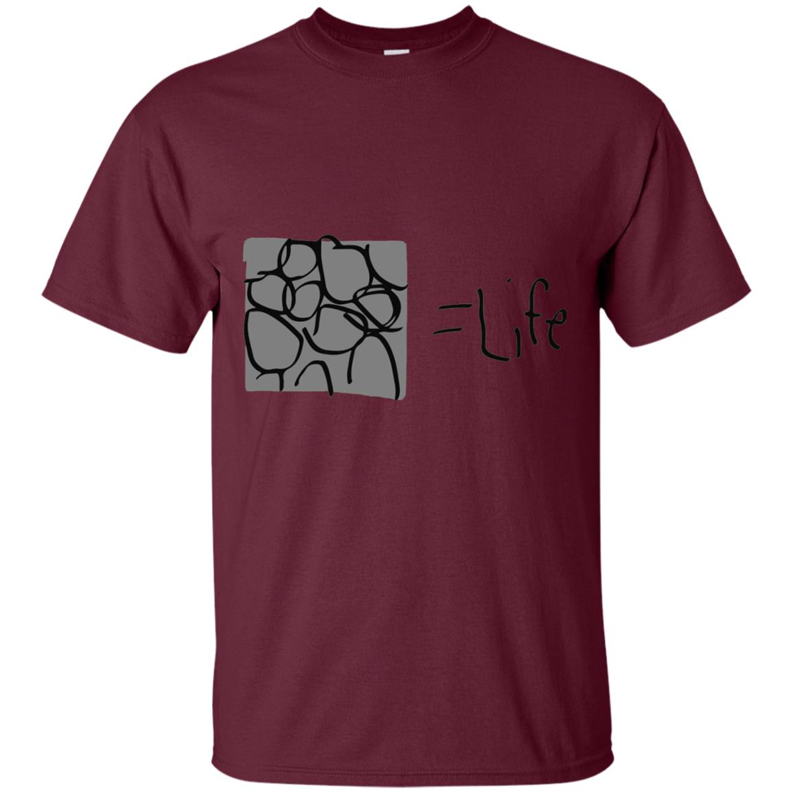 Cobblestone Equals Life Video Game Gamers Shirt Maroon
