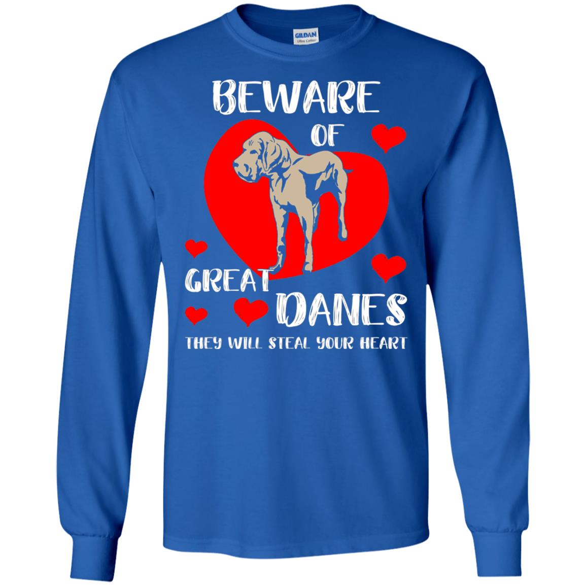 Beware Of Great Danes They Will Steal Your Heart Cute Shirt Royal