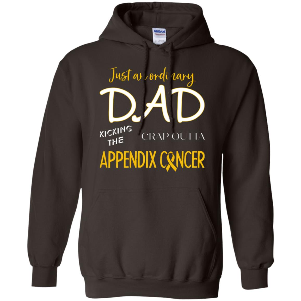 Just An Ordinary Dad Kicking The Crap Outta Appendix Cancer Shirt Dark Chocolate