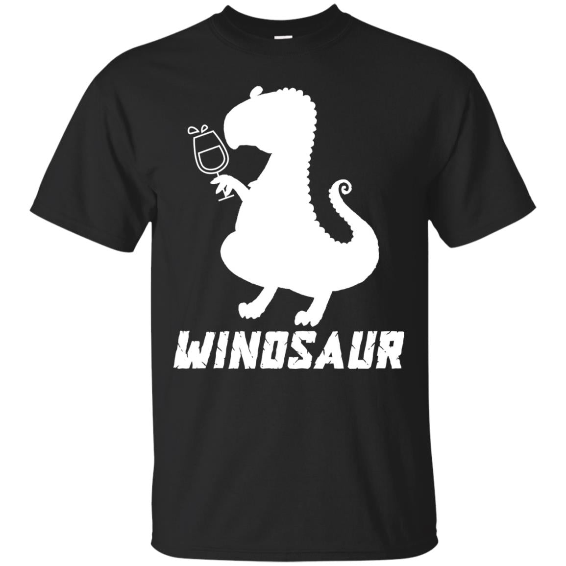 Drinking Party T-shirt Winosaur Wine Dinosaur Black