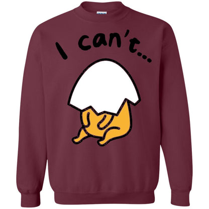 Film T-shirt Gudetama Lazy Egg I Can't Maroon