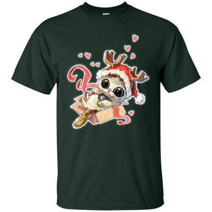 Cat Lover T-shirt Merry Christmas Forest Green