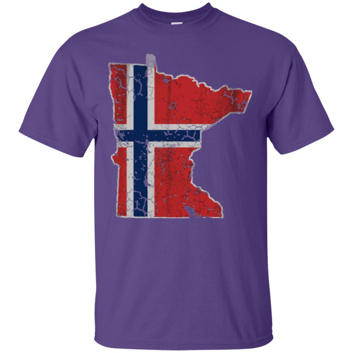 Minnesota Norwegian American Norge Norway Flag T-shirt Purple