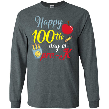 Kindergarter T-shirt Happy 100th Day Of Pre-k Dark Heather
