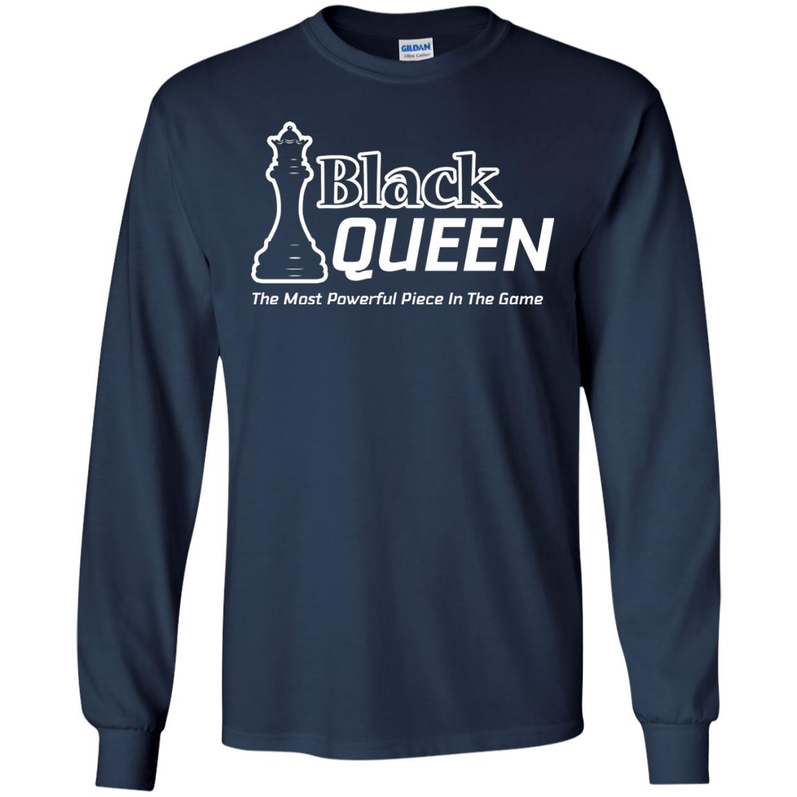 Black Queen Proud Black Woman African American T-shirt Navy