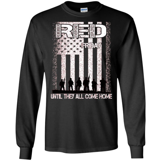 Red Friday Military T-shirt Untill They All Come Home Black