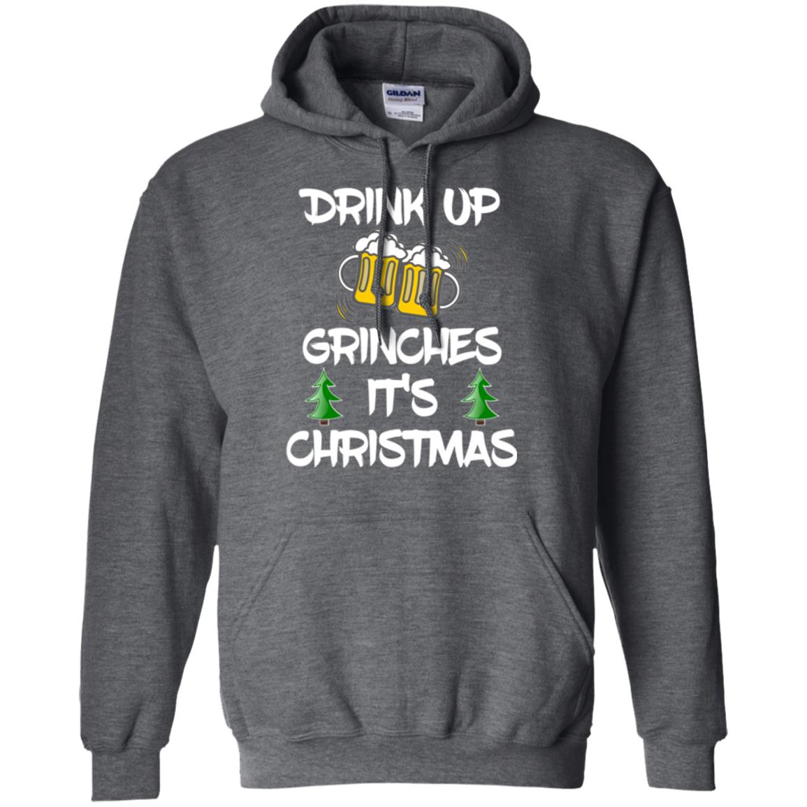 Beer Lovers T-shirt Drink Up Grinches It_s Christmas Dark Heather